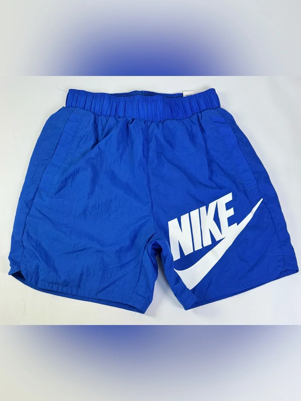 Nike Boys Outfit White & Blue Striped Tee with Nike Logo Shorts - Size Small - Picture 7 of 12